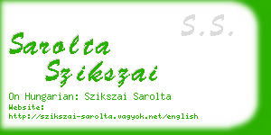 sarolta szikszai business card